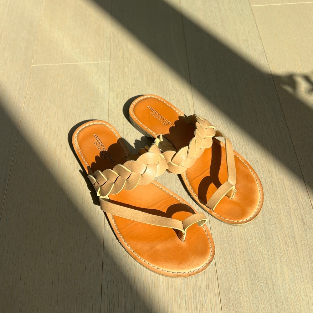 American Eagle Outfitters Braided Tan Sandals